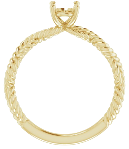 Sužadėtuvių Žiedas „Twisted Rope Solitaire“ 585 Geltonojo Aukso Oval 7mm x 5mm (2)
