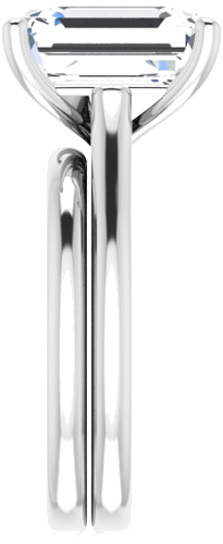 14K White 11x9 mm Emerald Solitaire Engagement Ring Mounting (9)