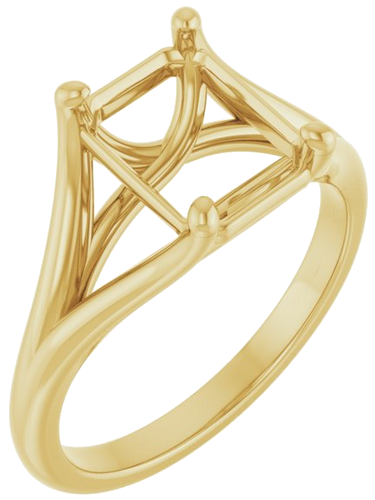 Sužadėtuvių Žiedas „Solitaire“ 585 Geltonojo Aukso Emerald 9mm x 7mm (1)