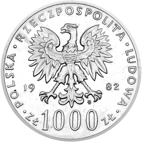 1000 злоти Йоан Павел II 1983 Полша сребърна монета (2)