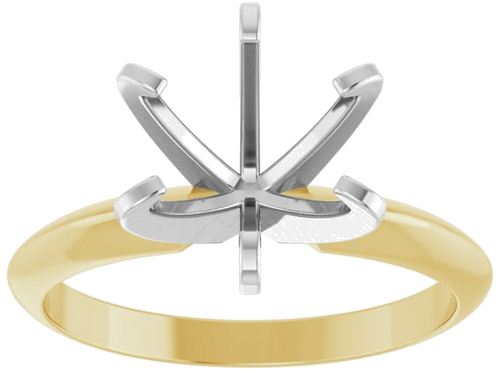 14K Yellow White 8.2 mm Round Engagement Ring Mounting (3)