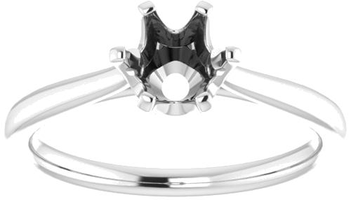 Sužadėtuvių Žiedas „Solitaire“ 585 Baltojo Aukso Round 6mm (3)