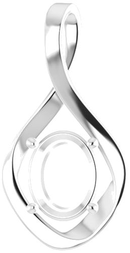 14K White  10x8 mm Oval Pendant Mounting (1)