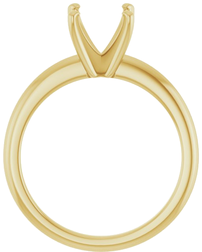 14K Yellow  7x7 mm Cushion Solitaire Engagement Ring Mounting (2)