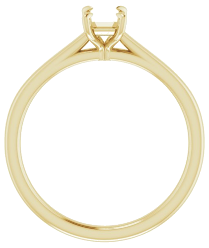 14K Yellow  6x4 mm Emerald Solitaire Engagement Ring Mounting (2)