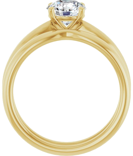 14K Yellow  6.5 mm Round Solitaire Engagement Ring Mounting (7)