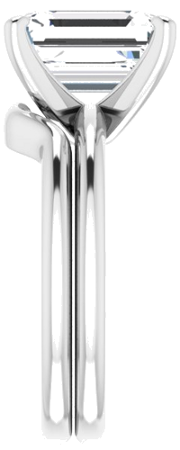 14K White  10x8 mm Emerald Solitaire Engagement Ring Mounting (9)