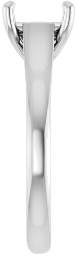 14K White 6 mm Square Solitaire Engagement Ring Mounting (4)