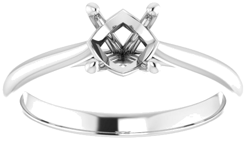14K White 6 mm Round Solitaire Engagement Ring Mounting (3)