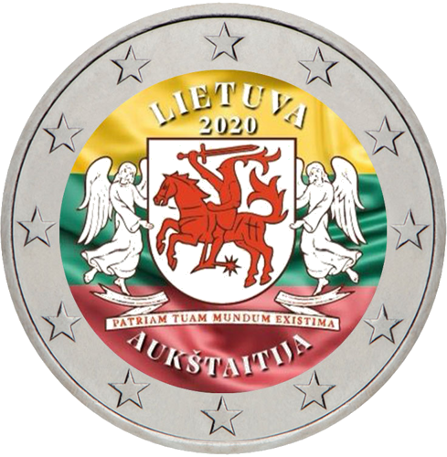 2019 Lietuva Žemaitija 2 eiro monēta (krāsaina) (1)