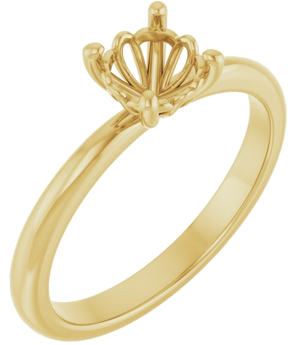14K Yellow 5.8 mm Round Solitaire Engagement Ring Mounting (1)