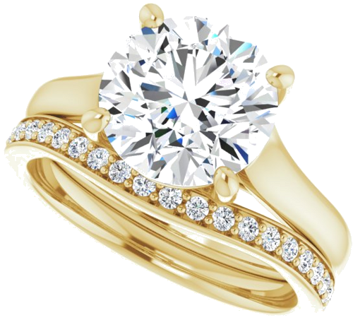 14K Yellow 9 mm Round Solitaire Engagement Ring Mounting (10)