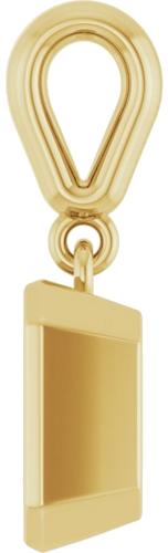 Pakabukas „Bezel-Set“ 585 Geltonojo Aukso Emerald 7mm x 5mm (3)