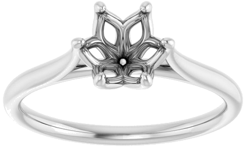 14K White 6.5 mm Round Engagement Ring Mounting (3)
