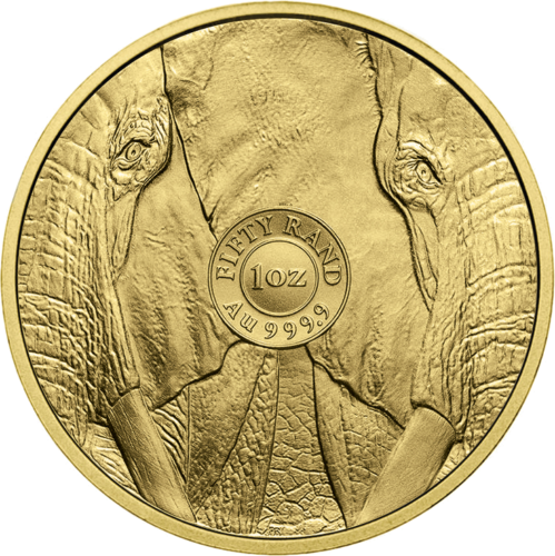 1 oz Dramblys (Didysis penketas) 2023 Pietų Afrika 9999 auksinė moneta (2)