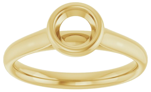 14K Yellow  5.2 mm Round Solitaire Engagement Ring Mounting (3)