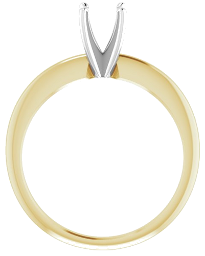 14K Yellow   White 5.4-5.7 mm Round 4-Prong Comfort-fit Solitaire Ring Mounting (2)