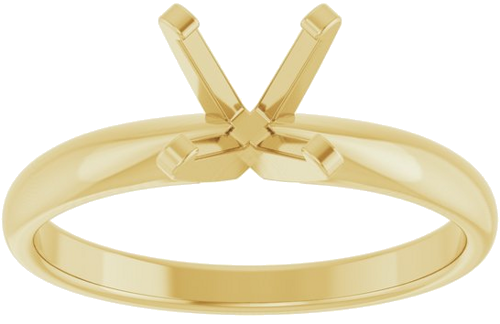 14K Yellow 6.0-6.6 mm Round Solitaire Engagement Ring Mounting (3)