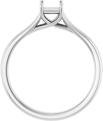 14K White 4 mm Square Solitaire Engagement Ring Mounting (2)