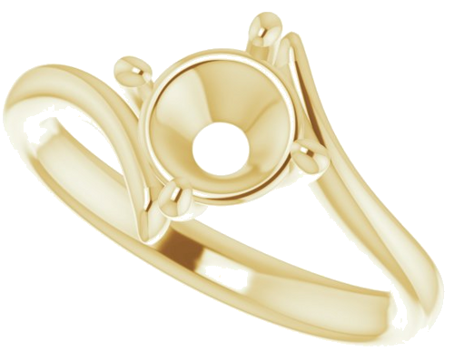 Sužadėtuvių Žiedas „Solitaire“ 585 Geltonojo Aukso Round 7mm (5)