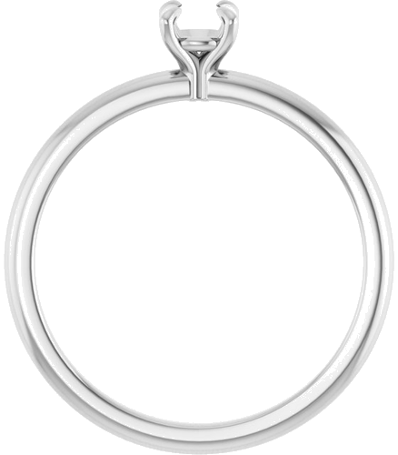 14K White  4.1 mm Round Solitaire Engagement Ring Mounting (2)