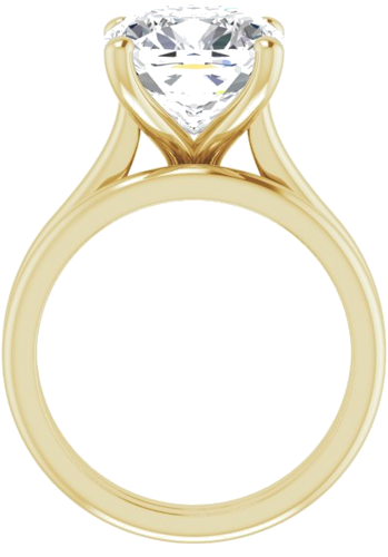14K Yellow 10 mm Cushion Solitaire Engagement Ring Mounting (7)