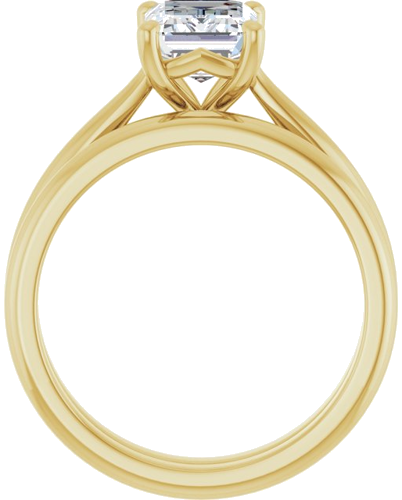 Sužadėtuvių Žiedas „Solitaire“ 750 Geltonojo Aukso Emerald 8mm x 6mm (7)