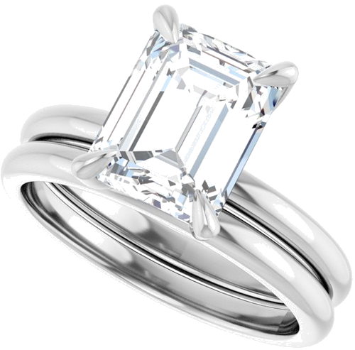 Sužadėtuvių Žiedas „Solitaire“ 417 Baltojo Aukso Emerald 9mm x 7mm (10)