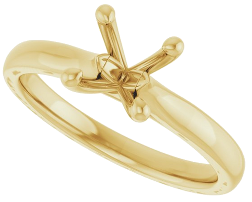 14K Yellow 8x6 mm Oval Solitaire Engagement Ring Mounting (5)