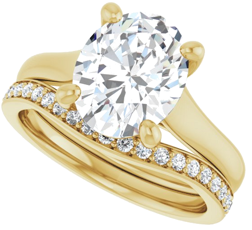 Sužadėtuvių Žiedas „Solitaire“ 585 Geltonojo Aukso Oval 10mm x 8mm (10)