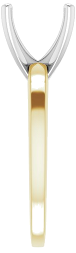 14K Yellow White 8 mm Asscher Solitaire Engagement Ring Mounting (4)