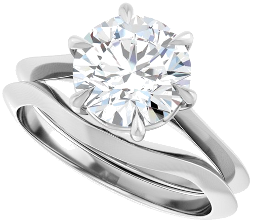 Sužadėtuvių Žiedas „Solitaire“ 950 Platinos Round 8.2mm (10)