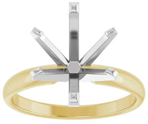14K Yellow White 11x9 mm Oval Solitaire Engagement Ring Mounting (3)