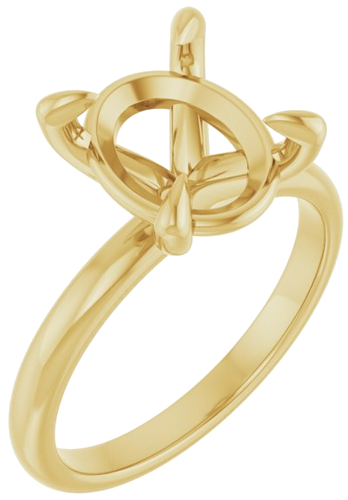 Sužadėtuvių Žiedas „Solitaire“ 417 Geltonojo Aukso Oval 11mm x 9mm (1)