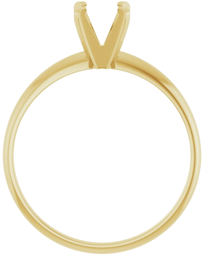 14K Yellow 5.5 mm Round Ultra-Lightweight Solitaire Engagement Ring Mounting (2)