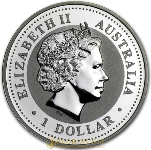 2007 Australija, Kookaburra, 1 oz sidabrinė 1 dolerio moneta (2)