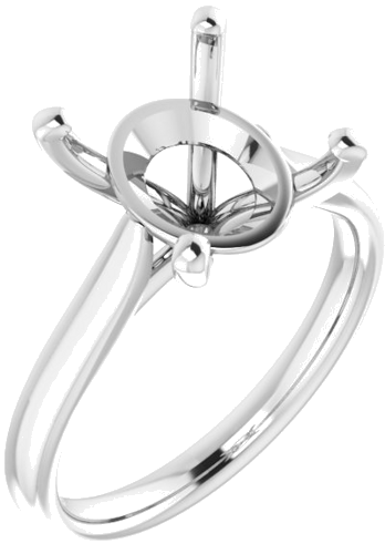 Sužadėtuvių Žiedas „Solitaire“ 585 Baltojo Aukso Oval 12mm x 10mm (1)