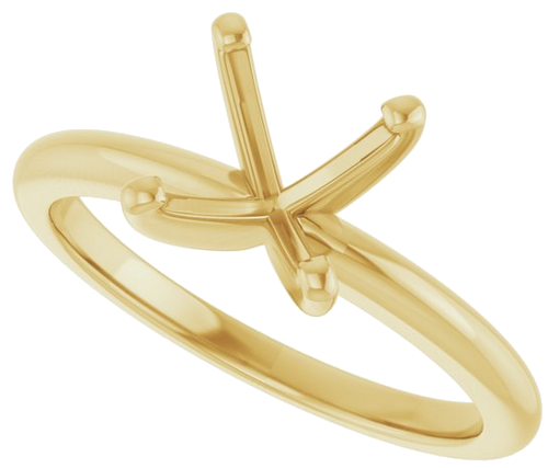 14K Yellow  8 mm Round Solitaire Engagement Ring Mounting (5)