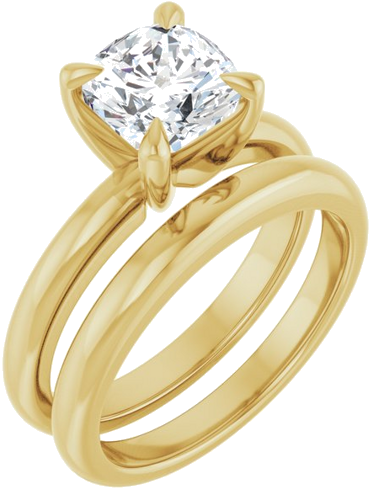 14K Yellow 7x7 mm Cushion Solitaire Engagement Ring Mounting (6)