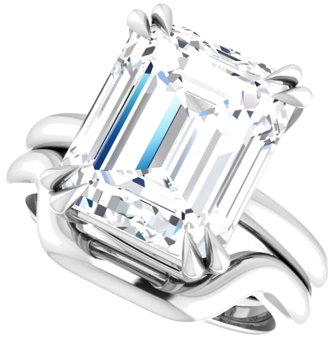 Sužadėtuvių Žiedas „Solitaire“ 950 Platinos Emerald 12mm x 10mm (10)