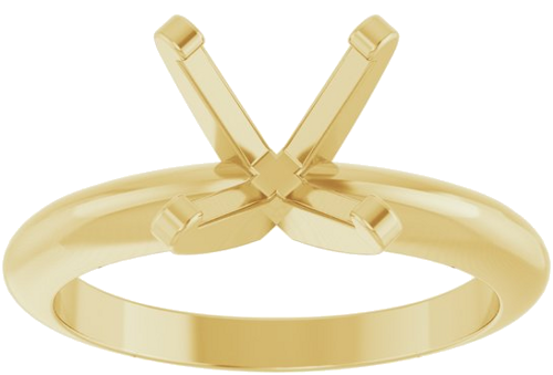 14K Yellow 8 mm Round Solitaire Engagement Ring Mounting (3)
