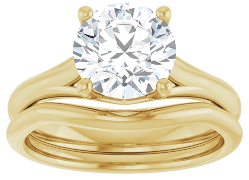 14K Yellow 8 mm Round Solitaire Engagement Ring Mounting (8)