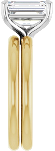 14K Yellow White 9x7 mm Emerald Solitaire Engagement Ring Mounting (9)