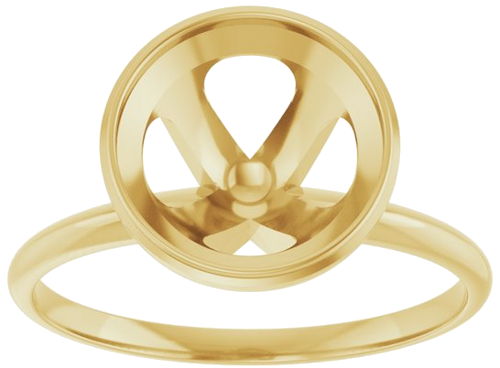 14K Yellow 9 mm Round Solitaire Engagement Ring Mounting (3)