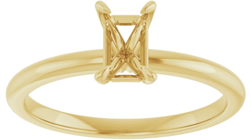 Sužadėtuvių Žiedas „Solitaire“ 585 Geltonojo Aukso Emerald 6mm x 4mm (3)