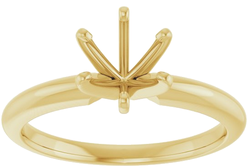 14K Yellow 6.5 mm Round 6-Prong Solitaire Ring Mounting (3)