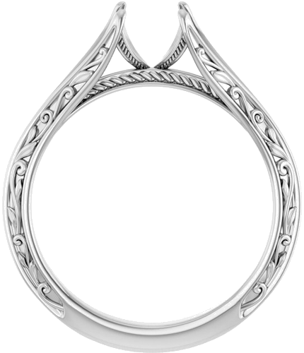 14K White 6.5 mm Round Engagement Ring Mounting (2)