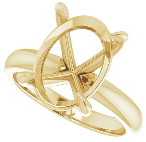 Sužadėtuvių Žiedas „Solitaire“ 585 Geltonojo Aukso Oval 14mm x 10mm (5)