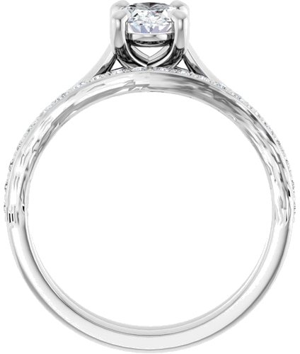 Sužadėtuvių Žiedas „Solitaire“ 585 Baltojo Aukso Oval 7mm x 5mm (7)