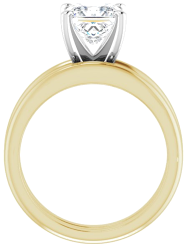 Sužadėtuvių Žiedas „Solitaire“ 585 Baltojo Ir Geltonojo Aukso Square 6.5mm (7)